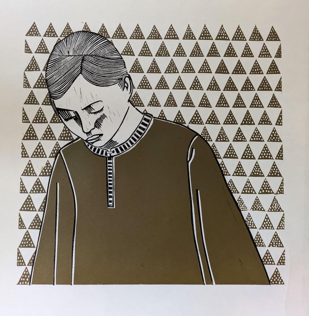 Golden Slumber Lino Print by Julie Gardner