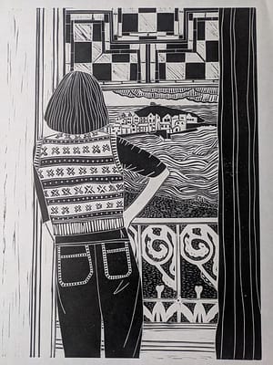 Stormy St Ives Lino Print