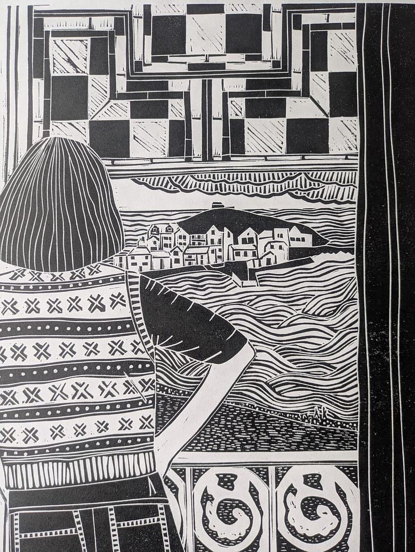 Stormy St Ives Lino Print