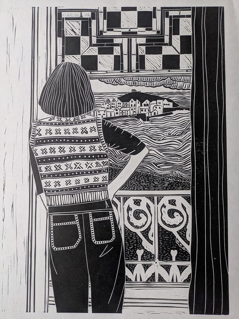 Stormy St Ives Lino Print